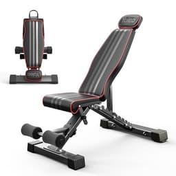 YOLEO Adjustable Weight Bench 375KG – Extended 82cm Backrest …