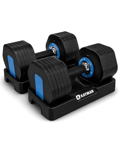 KAYMAN 24kg Adjustable Dumbbell Set