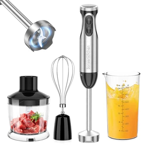 Bonsenkitchen 1000W 4-in-1 Hand Blender Set