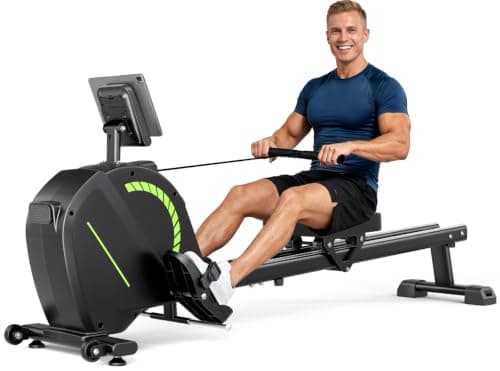 Dripex 16-Level Magnetic Rower 130kg Capacity Bluetooth LCD H…