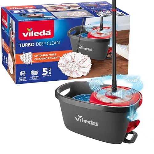 Vileda Turbo Deep Clean Spin Mop & Bucket (Foot Pedal)
